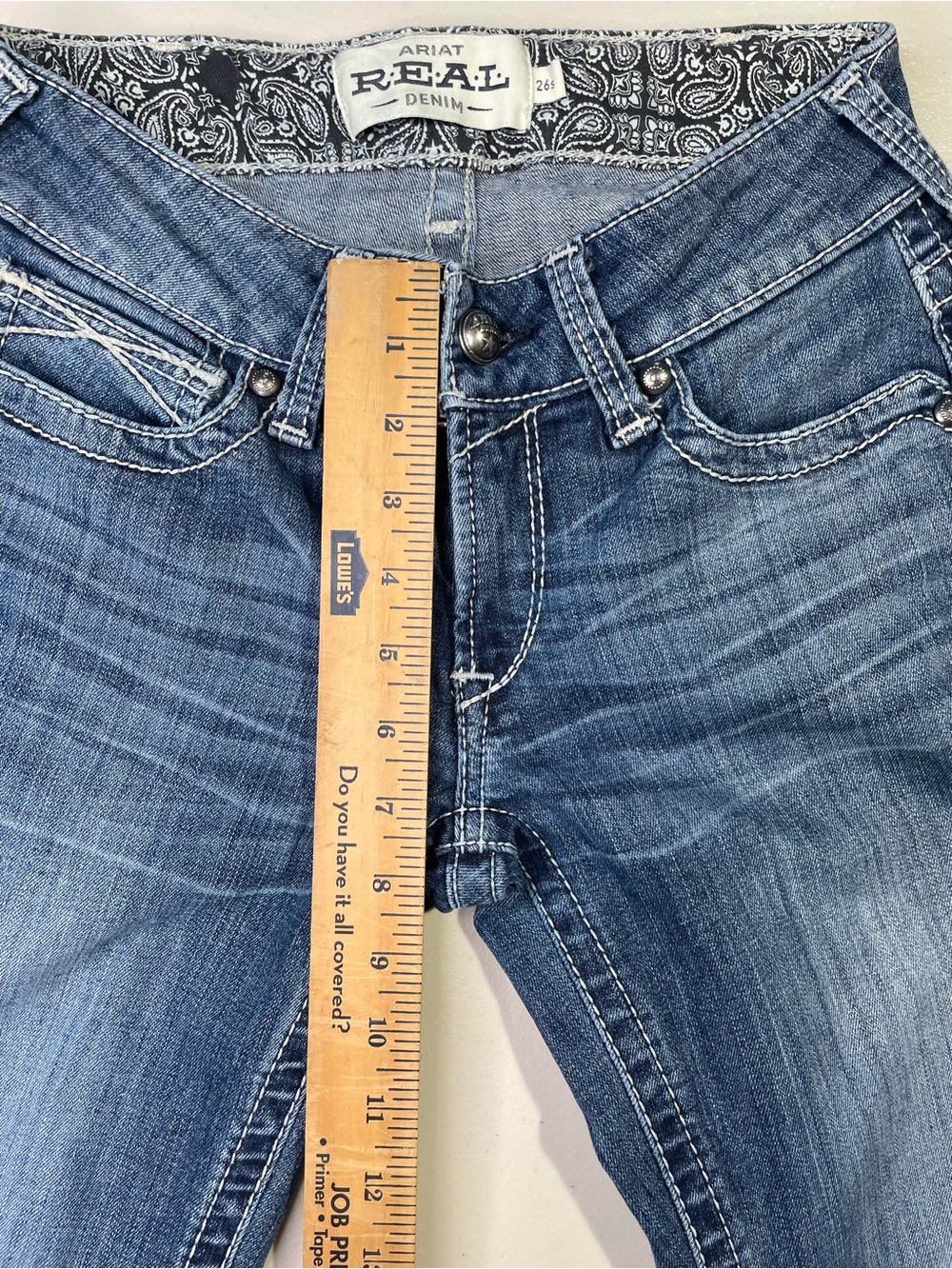Ariat Women's 26S R.E.A.L. Straight Icon Jeans "Rainstorm" Wash VGUC - Picture 5 of 10